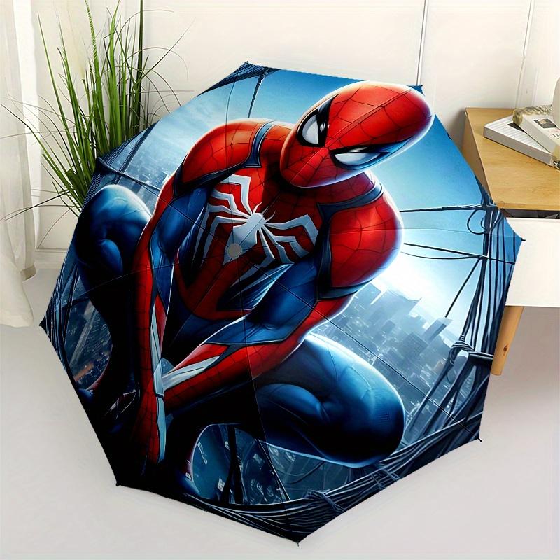 1 Auto Open Spider-Man, Web-Slinger Themed Colorful 8-rib Portable Umbrella for Men and Women, A Compact Commuting Companion Suitable for Da
