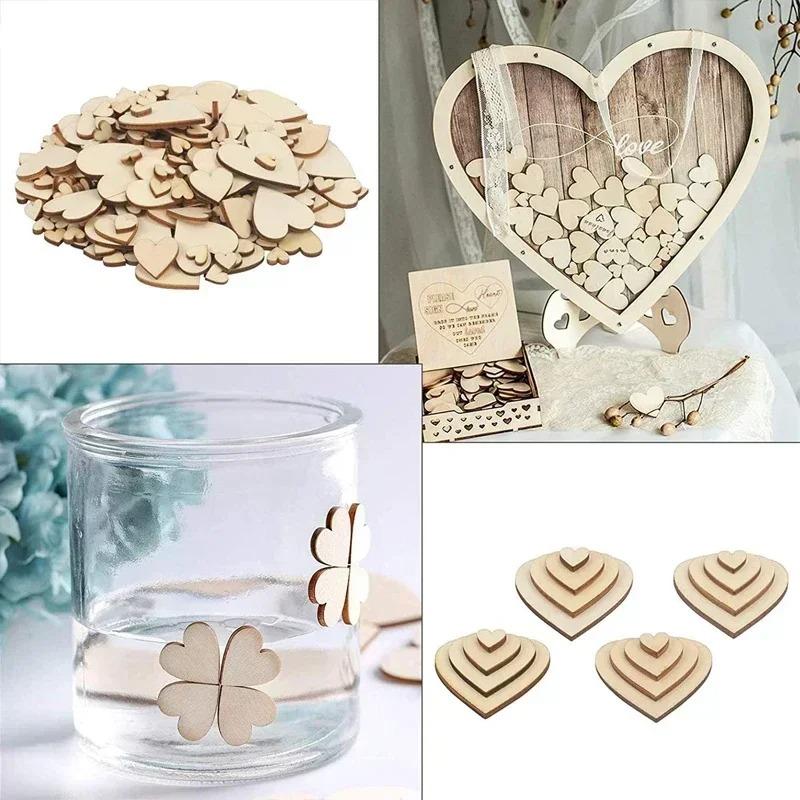 4-6cm Unfinished Wooden Hearts, Blank Wood Heart Slices for DIY Craft, Art, Home Decor, Wedding, Valentine's Day Projects