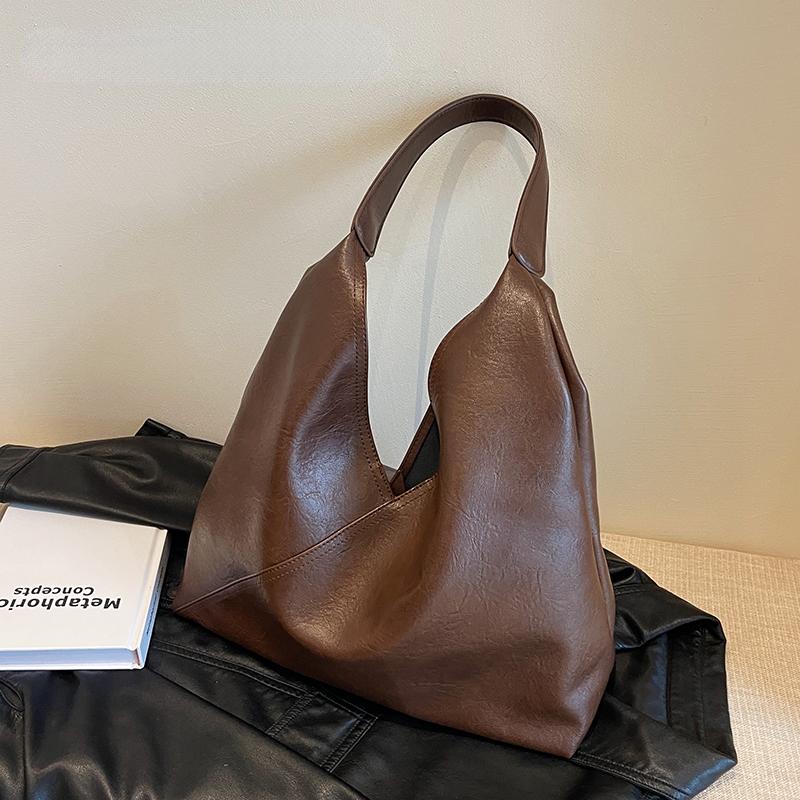 Fashion Design Leather Shoulder Bag for Women 2024 Tend Female Simple Big Underarm Hobo Bag Handbags and Purses