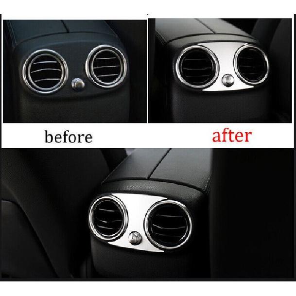 For Mercedes-Benz GLC 2016- Steel Silver Back Row Air Outlet Vent Cover Trim