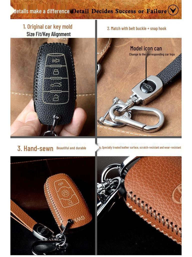 Great Wall Cannon Key Case: Leather Key Holder for 2021-2022 King Kong Cannon Off-Road Pickup