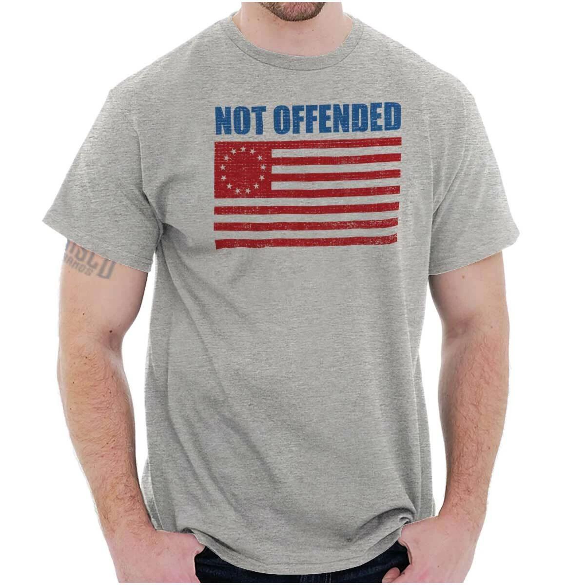 Not Offended United States Betsy Ross Flag Womens or Mens Crewneck T Shirt Tee M