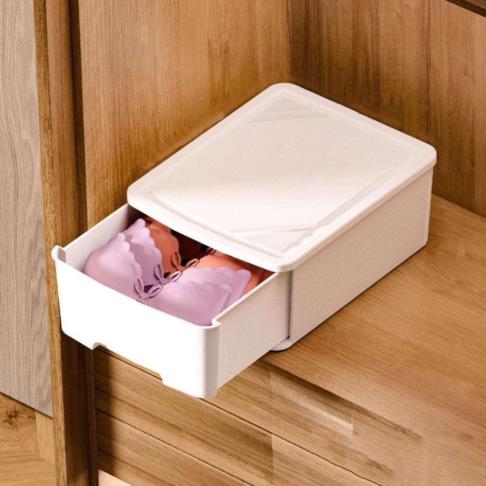

Пластиковый ящик для хранения нижнего белья, однотонный органайзер для одежды, разделитель для ящика комода, для дома White Style B