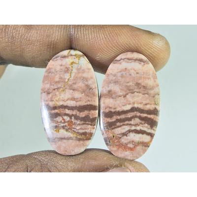 15X27X04 MM Natural Zebra Jasper Matched Pair Oval Cabochon Loose Gemstone B-265