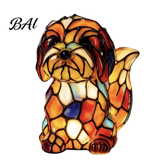 Unique Animal Shaped Desk Light Vintage Stained Glass Style Lamp, Cute Night Light, Decorative Cozy Warm for Reading Lamp Bedroom Bedside Kids