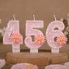 Creative Pink Sunflower Number Birthday Candle Cake Decoration 0-9 Number Candle