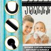 Double Shower Curtain Hooks Rings,24 Pcs Rustproof Metal Shower Hooks for Shower Curtain,Glide Smoothly Double Shower Rings for Curtain,Shower