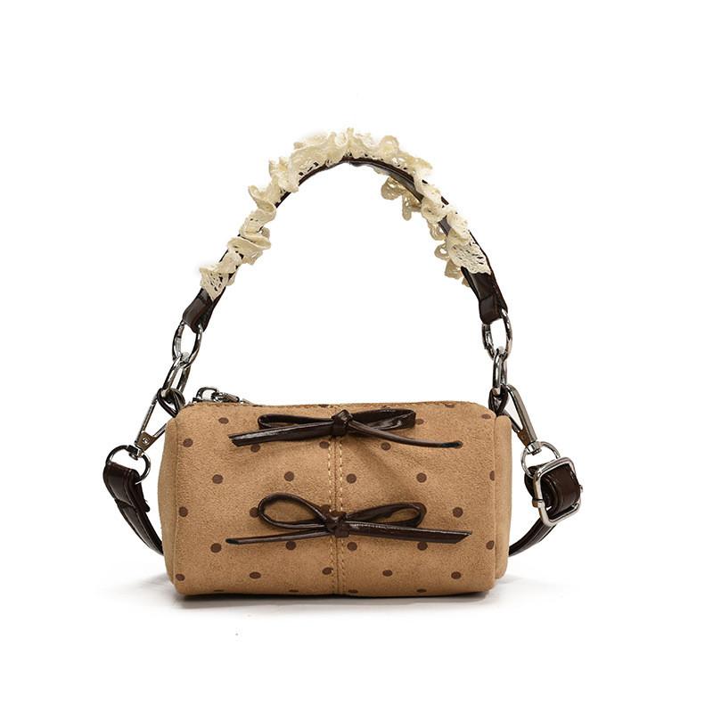 Kids Dot Pattern Canvas Mini Backpack With Adjustable Straps For Daily Use