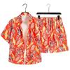 Unisex Summer Ice Silk Quick-Dry Hawaiian Shirt & Shorts Set