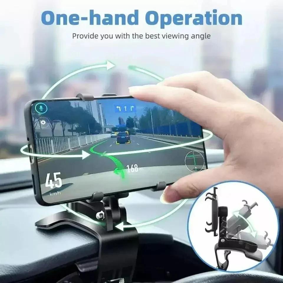 Car Phone Holder Stand 360 Degree Rotation Dashboard Car Clip Mount GPS Bracket Mobile Phone Holder Universal Cellphone Support