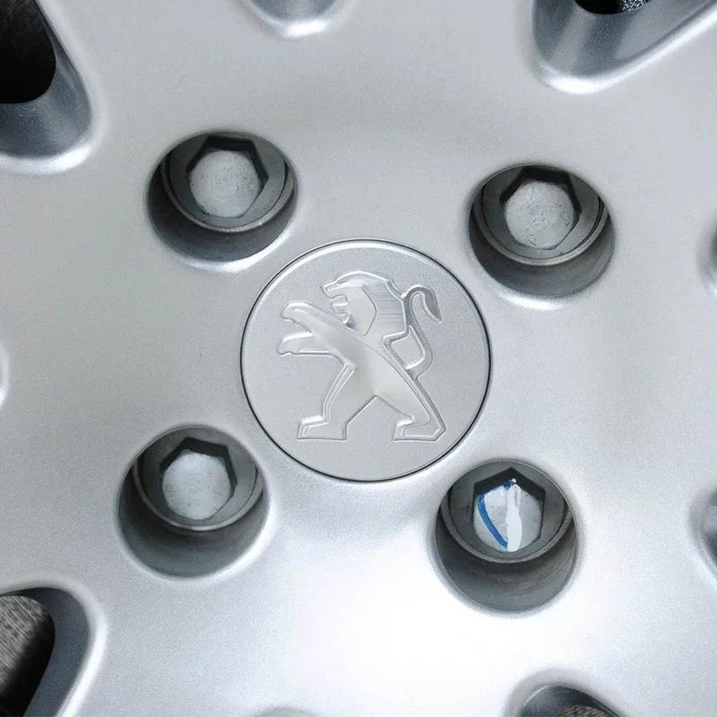 For Peugeot 206 307 308 3008 207 208 407 408 508 2008 5008 107 106 60mm e Car Wheel Hub Caps Auto Emblem Tire Center Cover Badge