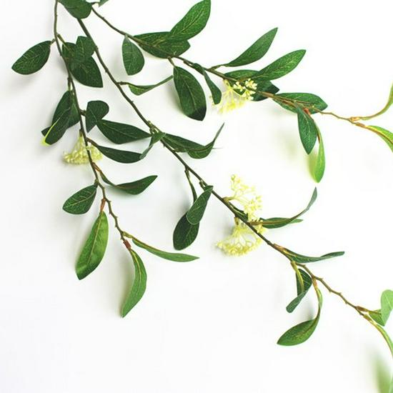 Decorative Artificial Osmanthus Leaf Branch for Wall Arrangements