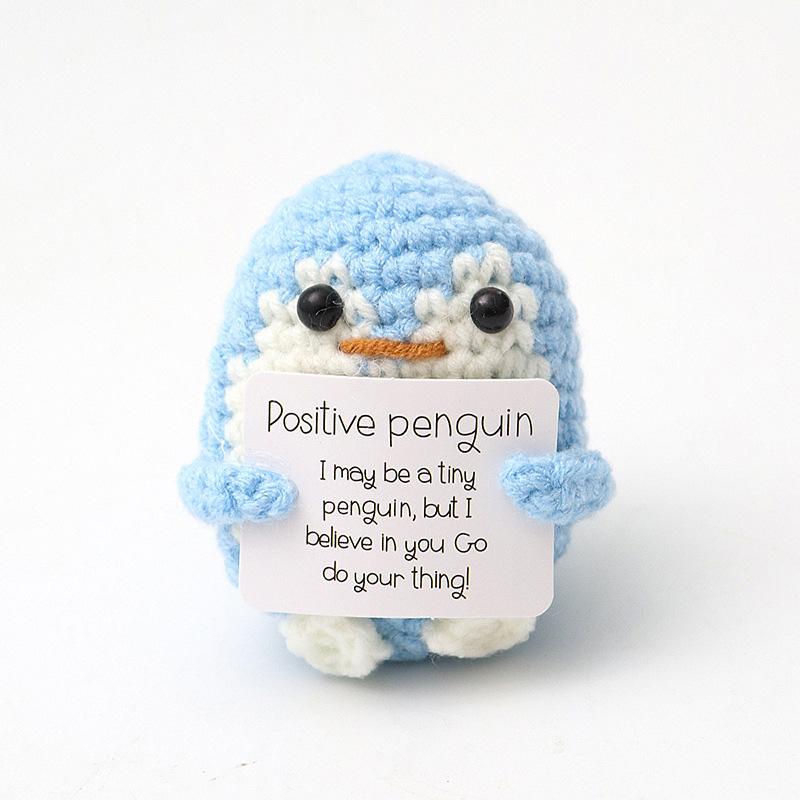 

Positive Small Animals Doll Crochet Bee Doll With Card Handmade Knitted Animals Inspirational Doll Thank You Present For Women Men AS SHOWN