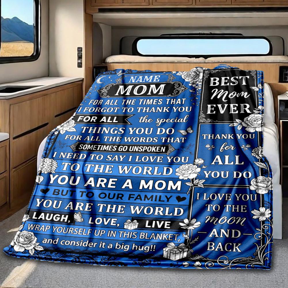Mom'S Love Appreciation Blanket Warmthful Decor Great For Sofa Couch Office Bed Picnics Four Seasons Multipurpose Digital Print Birthday Christmas