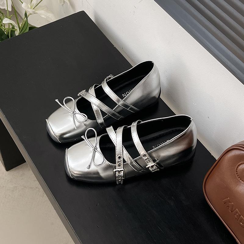 

Французские женские балетки лето новые ретро бант внутренняя высота увеличение одинарная обувь перекрестный ремешок туфли Мэри Джейн женщины 40