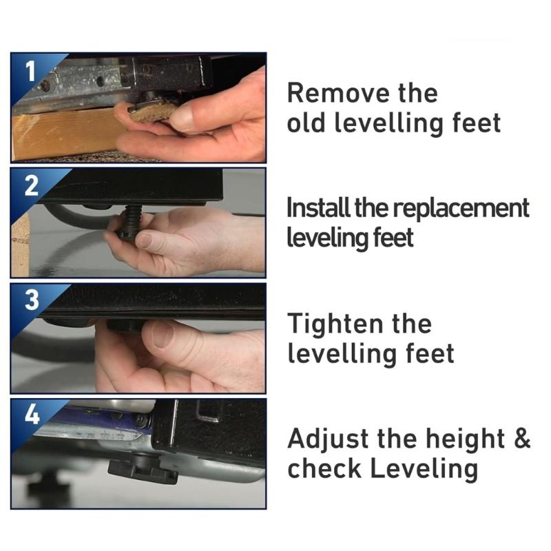 Threaded Range Support Leg Replacement Set, 4 Pack Stove Oven Leveling Feet with Wide Base and Adjustment End for Replacing Worn Appliance Foot Parts