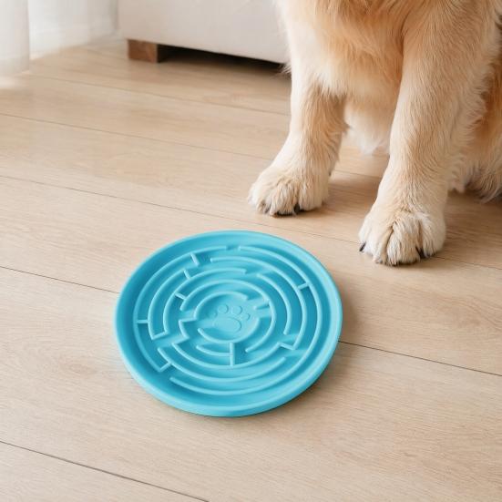 Slow Feeder Dog Bowl, Silicone Maze Slow Feeder Bowl, Prevents Choking, Suction Cup Non-Slip Dog Dish for Small to Large Dogs