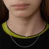 LOVE ME MONSTER [Silver] Square Dot Necklace (L253MNK100)