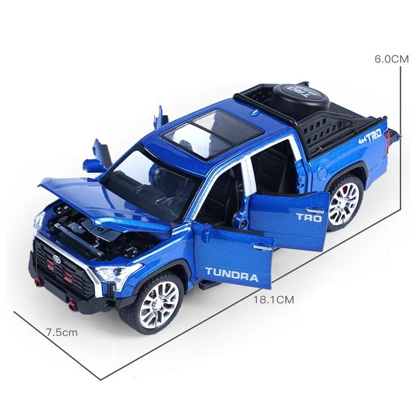1/32 Toyota Tundra Aliaj Model Mașină Pickup Metal Turnat Sub Presiune Jucărie Vehicule Off-Road Model Mașină Simulare Înaltă Sunet și Lumină Cadouri pentru Copii