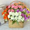 Artificial Carnation Flower with Stem 10 Head Home Office Table Centerpiece Wedding Faux Flower Branch Floral Arrangement Decoration