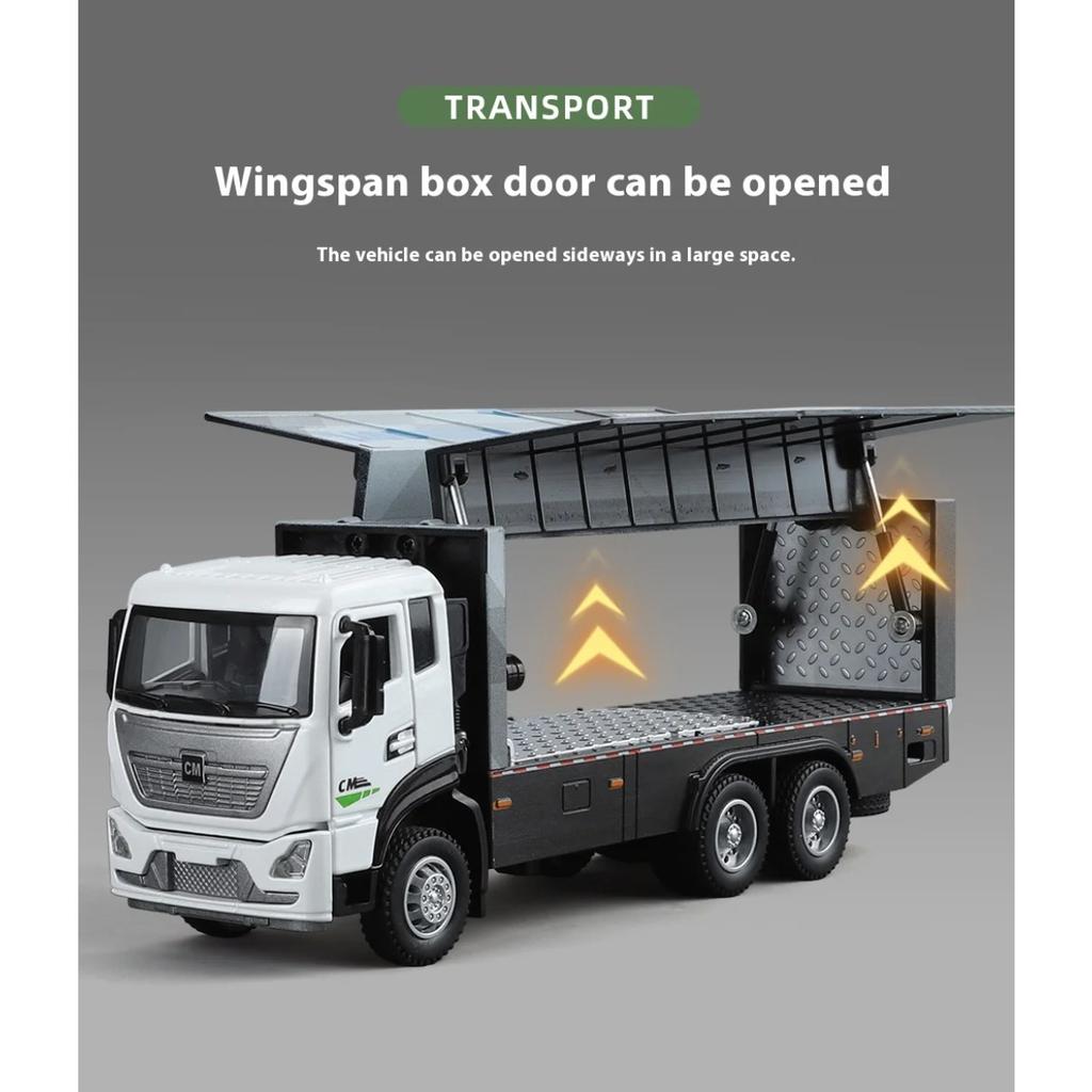 1/32 Wingspan Container Truck Alloy Toy Diecast Engineering Vehicle Model Collection of Hobby Decorative Fine Ornaments Kids Toy
