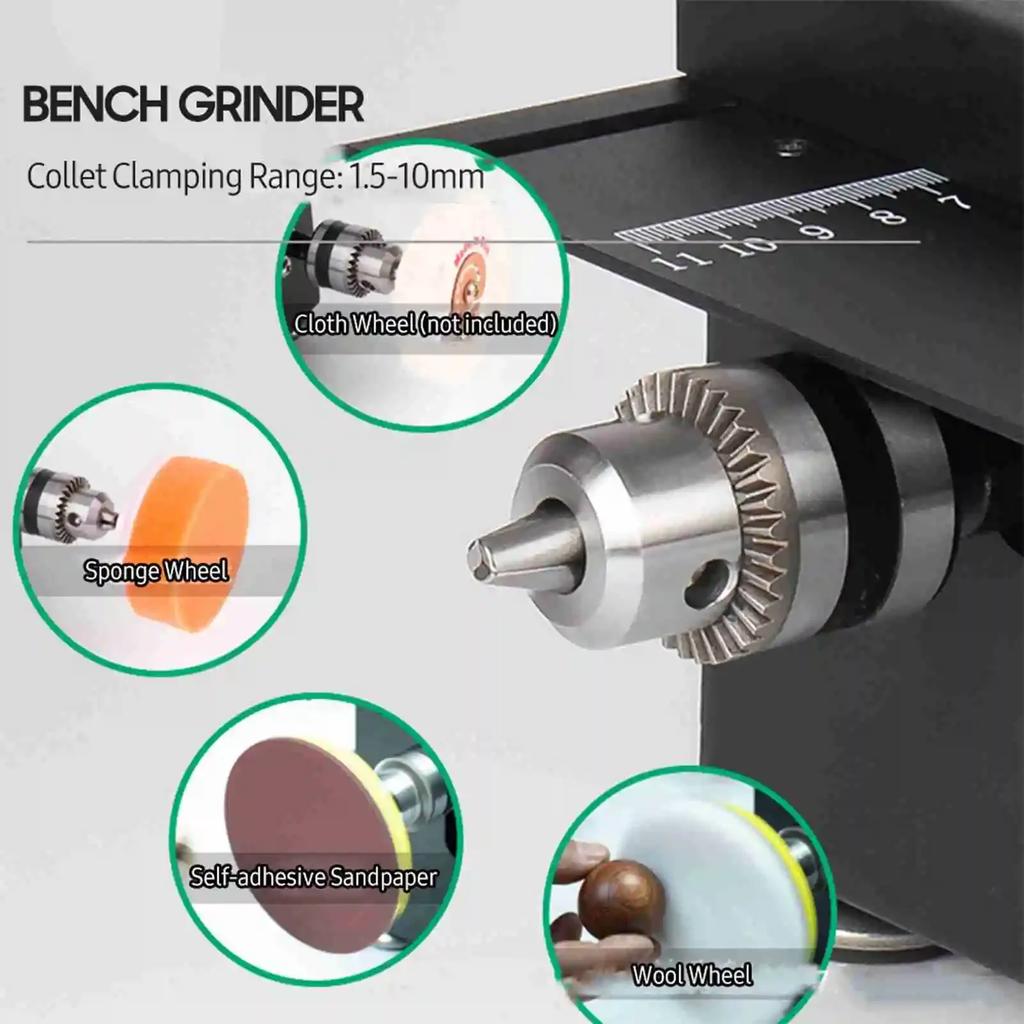 200W Dairesel Tezgah Testeresi Mini Tezgah Testeresi ve Bant Zımpara Değişken Hızlı 30mm Kesme Derinliği Ahşap Plastik Taş Metal Bıçak İçin