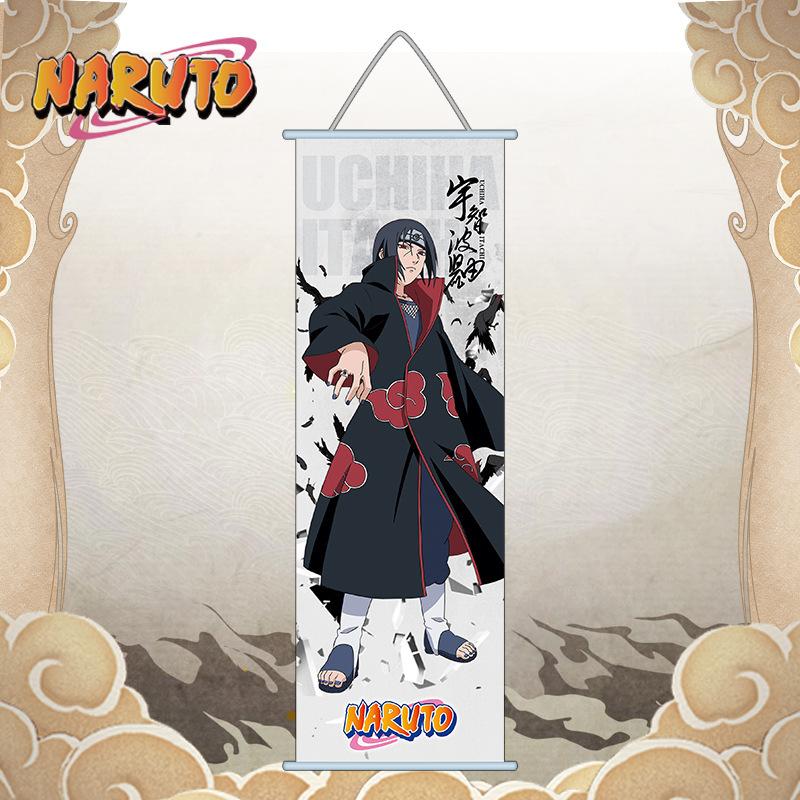 Naruto Animation Peripheral 2D Cartoon Wall Painting Naruto Sasuke Itachi Yondaime HD Decoration Silk Mural Great for Daily Use