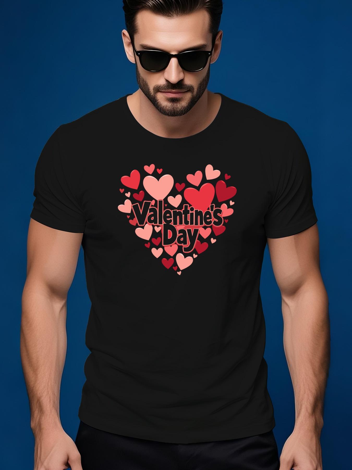 Valentine s Day Heart Graphic Tshirt Graphic Casual Tshir... XXXL