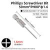 50mm Phillips Screwdriver Bit PH00/PH0/PH1/PH2 1/4” Hex Shank Magnetic S2 Steel Cross Head Screw Driver Bits Hand Power Tools