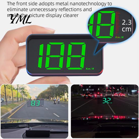 Vehicle Monitoring System Car HUD, Heads-up Display for Cars, GPS Speedometer with Dual Chip 10Hz Speed Reading Truck Refresh, KMH/MPH Plug-and-Play,