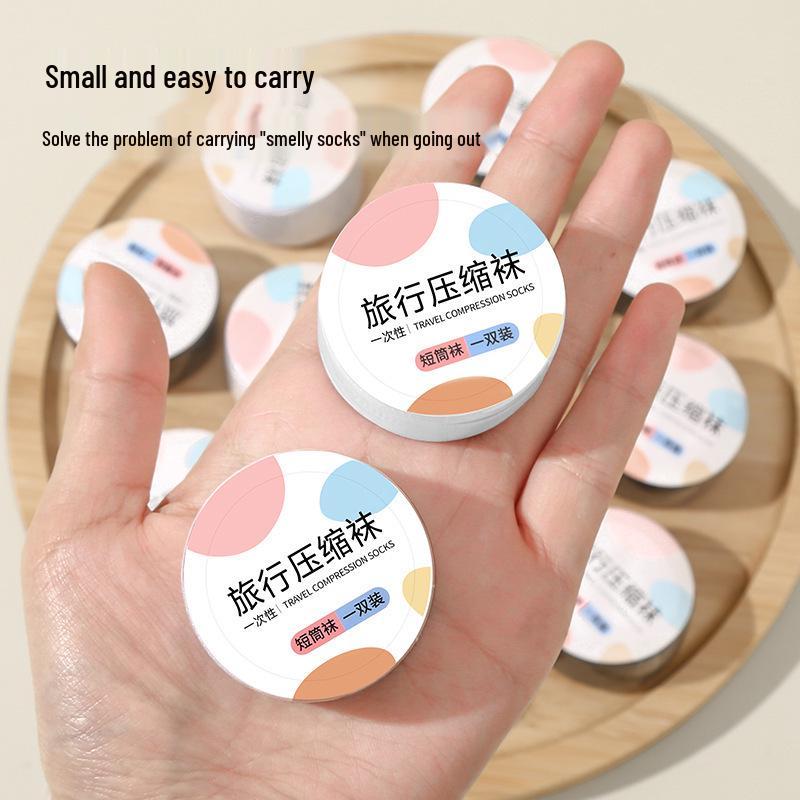 Unisex Engångskompressionsstrumpor: Lukthämmande, Svettabsorberande, Kort, Mellanvadlång, Bärbar för Resor och Affärer.