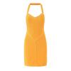 Soft Light Clear Summer House Same Style Pure Desire Style High Sense Sexy Hanging Neck Backless Waist Girdle Sheath Knitted Dress