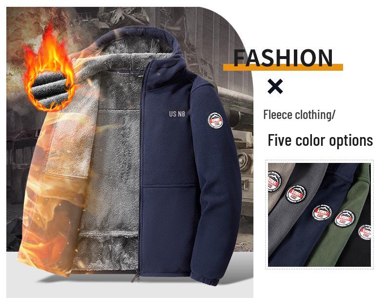 Jaqueta de Lã Sherpa Masculina Plus Size - Grossa, Quente, Estilo Outono/Inverno