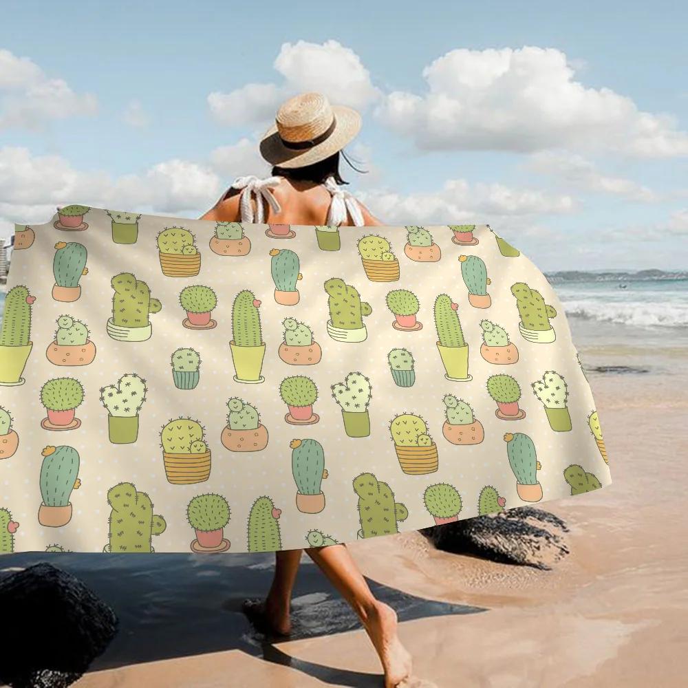 Cartoon Cute Cactus Plant Towel Microfiber Beach Towel Absorbent Quick dry Soft Yoga Swimming Resort Mountain Climbing Towel