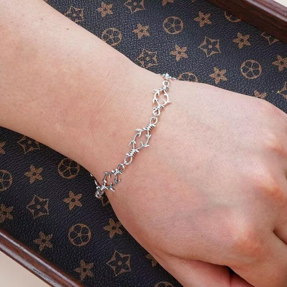 Neues kleines Dornen Eisen Unisex Armband für Damen, Hip Hop Gothic Punk Stil, Stacheldraht Kleiner Dorn Armband Halskette Geschenk