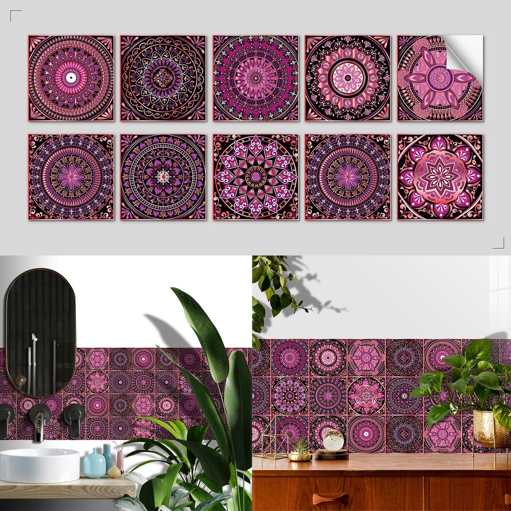 Nordic Tile Art Wall Sticker Kitchen Bathroom Waterproof And Oil-Proof Wallpaper Self-Adhesive Crystal Film Tile Sticker