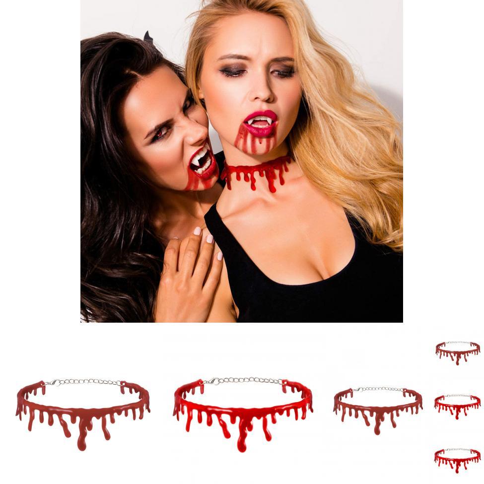 Unique Handmade Halloween Blood Drip Necklace For Vampires Perfect For Cosplay Parties