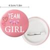 10Pcs Gender Reveal Theme Tinplate Badges Team Boy Girl Button Pins for Baby Shower Birthday Guests Party Favors Decoration