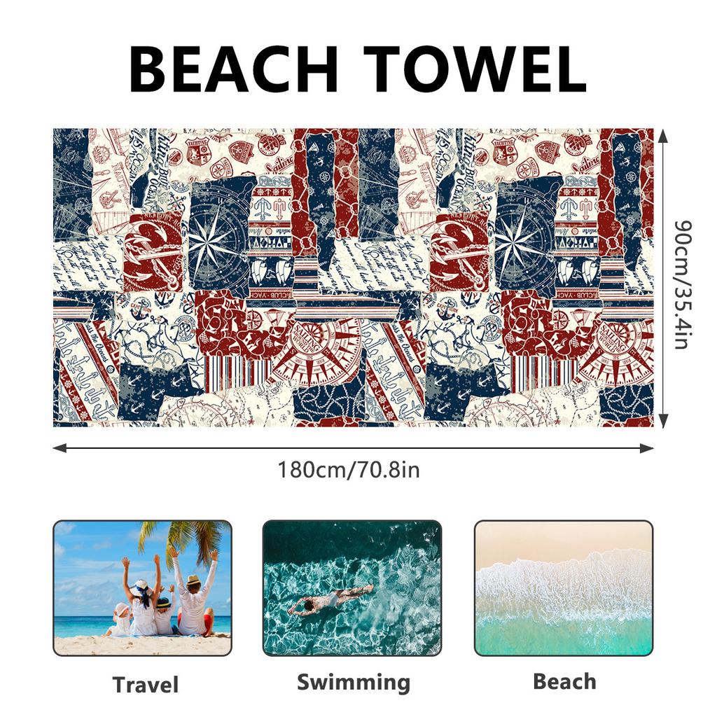 * Double-sided Velvet Beach Towel Platform Portable Quick-drying Sports Towel