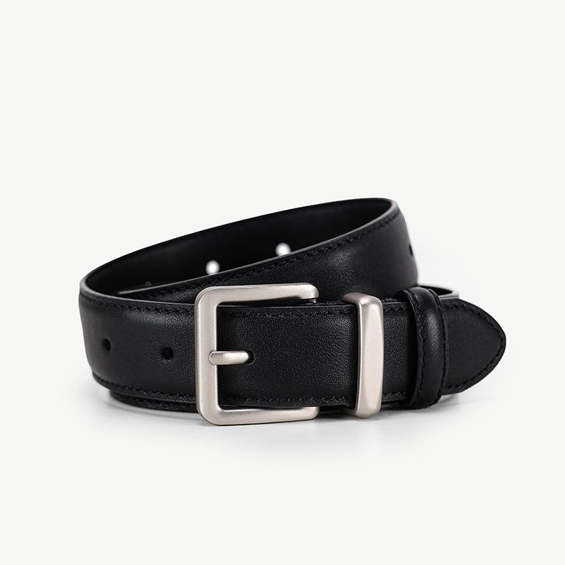 

Top grain leather women s belt - versatile vintage style for dress, jeans, and more чёрный