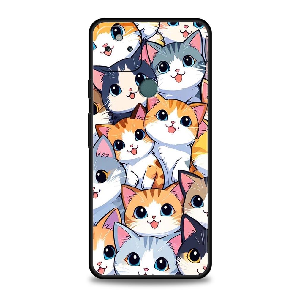 Colorful Cat Design Phone Case Cover for Google Pixel 10 9 8 7 6 9A 8A 7A 6A Pro Shockproof Soft TPU 9 Pro XL Shell Capas Fundas