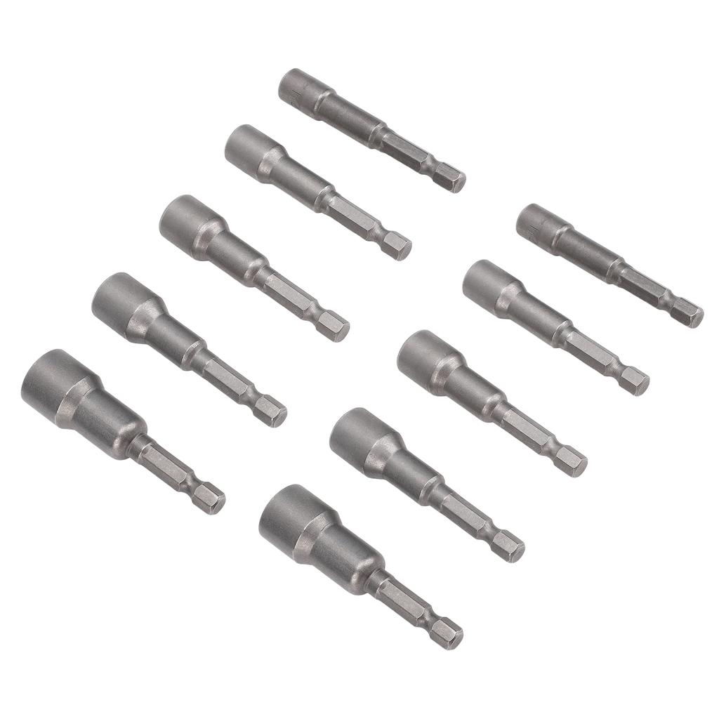 2 Set Magnetic Hex Socket Set 1/4in Shank 65mm Screw Nut Driver Setter Drill Bit 1/4in 5/16in 3/8in