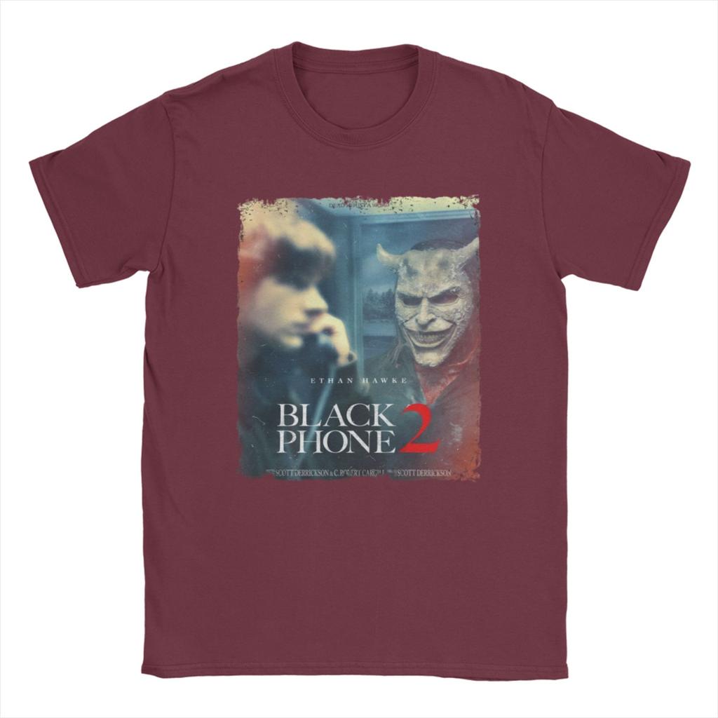 2025 Black Phone 2 Movies Poster T-Shirt  Leisure T-Shirts Short-Sleeve Tops Summer 100 Cotton Comfortable 5XL 6XL Clothing