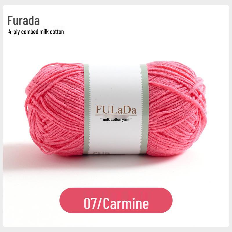 Baby 4-fädig gekämmte Milchbaumwollgarnknäuel zum Handstricken & Häkeln - DIY Puppe, Pullover, Schal Materialpaket