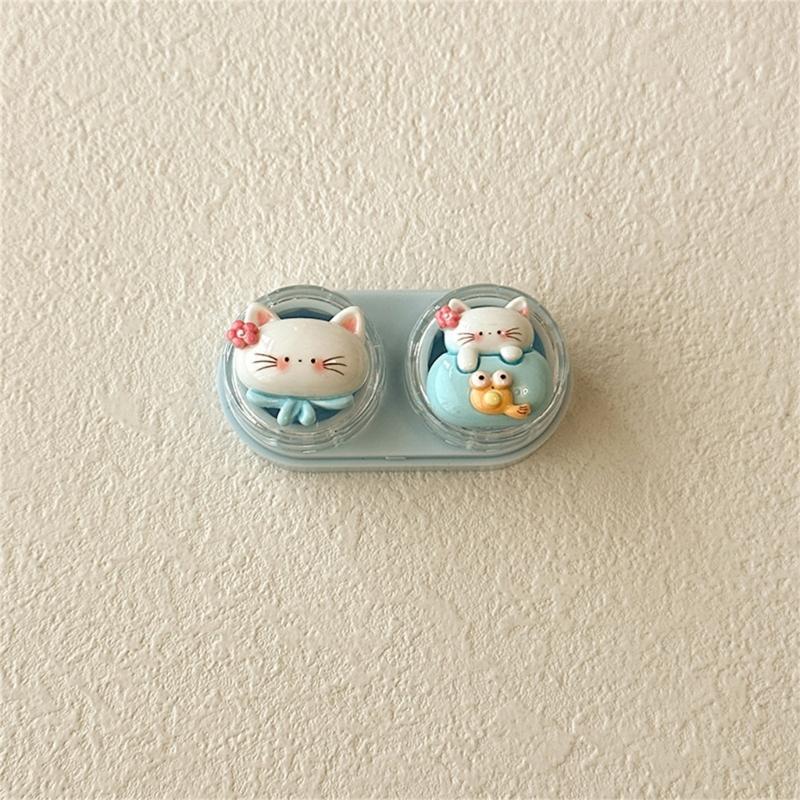 Contact Lenses Case and Removal Tool Compact Size Rubber Eye Lenses Inserter Easy Carry Applies Contacts Safely