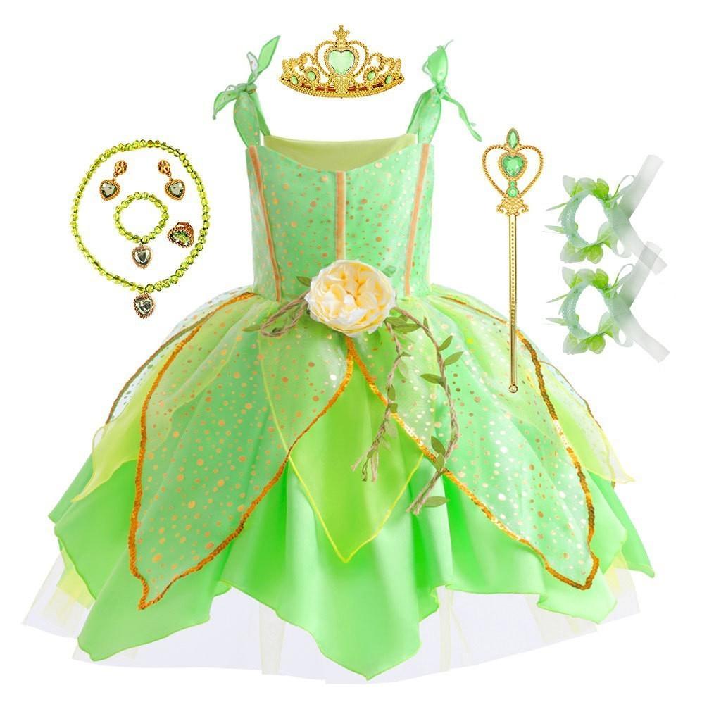 2022 Girls Princess Dress Fairy Tianna Magic Elf Princess Dress One-piece 150cm/59.06in