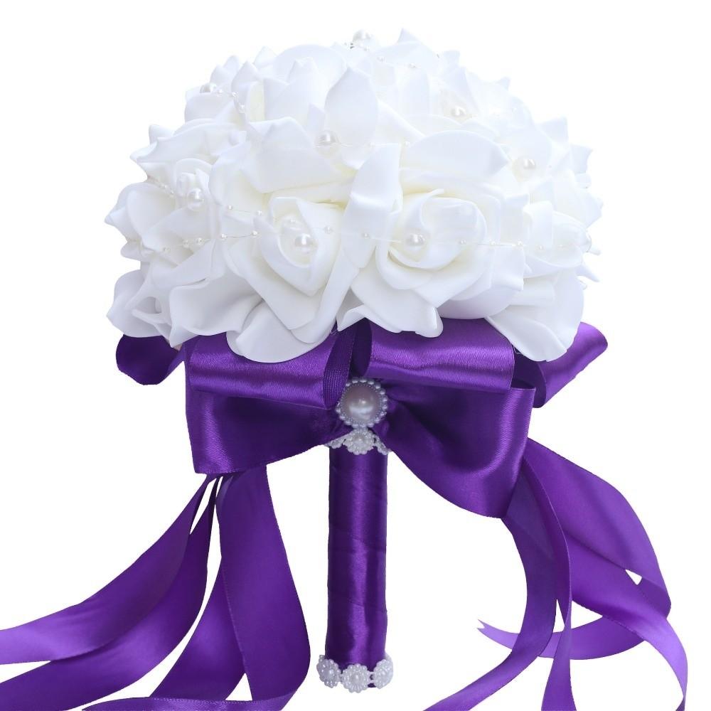 Silk Flowers Artificial Hand Bouquet Romantic Bridesmaid Bouquet  Wedding Accessories