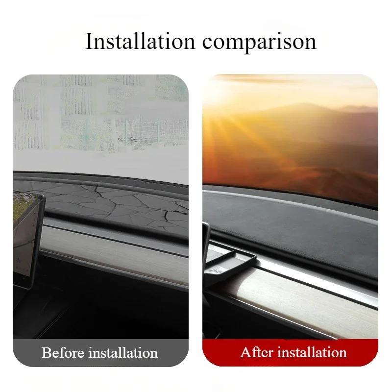 Anti-UV Dashboard Cover for Tesla Model Y/Y Juniper 2025 Center Console Accessories Dash Mat Protector Pad Sunshade Accessories
