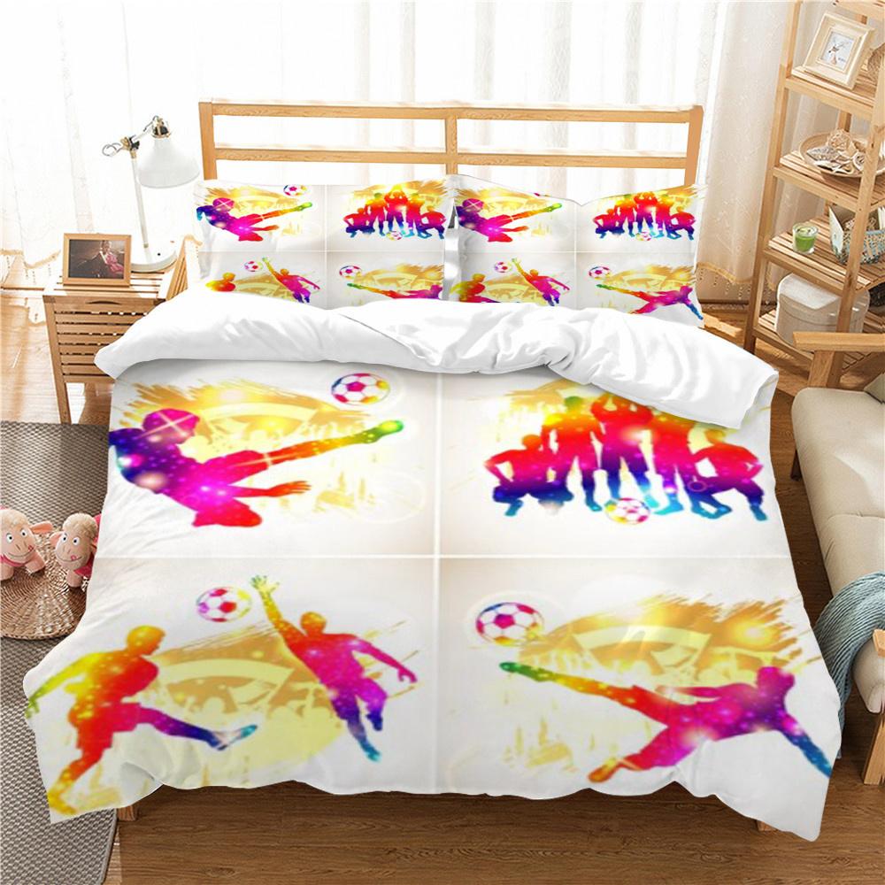 Bettbezug, Fußball-Bettbezug, Anzug, Frau, Mann, weiche Heimtextilien, Einzelbett, Doppelbett, coole Bettwäsche-Sets