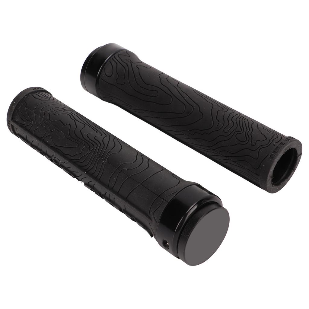2 Pcs Handlebar Grips Shockproof Anti Slip Texture Soft Comfortable Black Mountain Bike Grips for